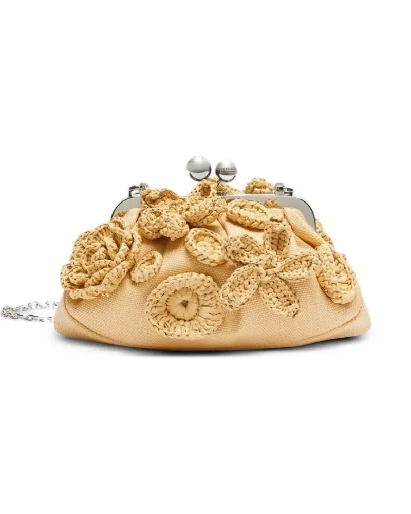 Max Mara Kleine Comune Schultertasche mit Blumendetail - Nude Nude