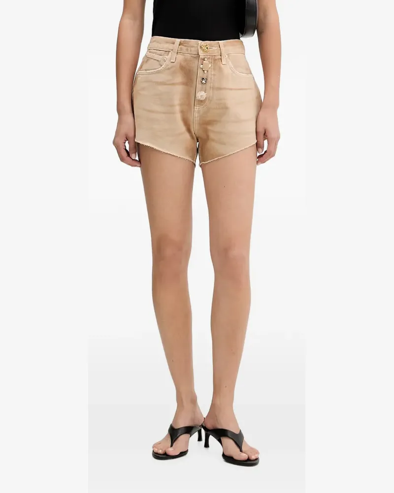 VICOLO Ungesäumte Jeans-Shorts mit verzierten Knöpfen - Nude Nude