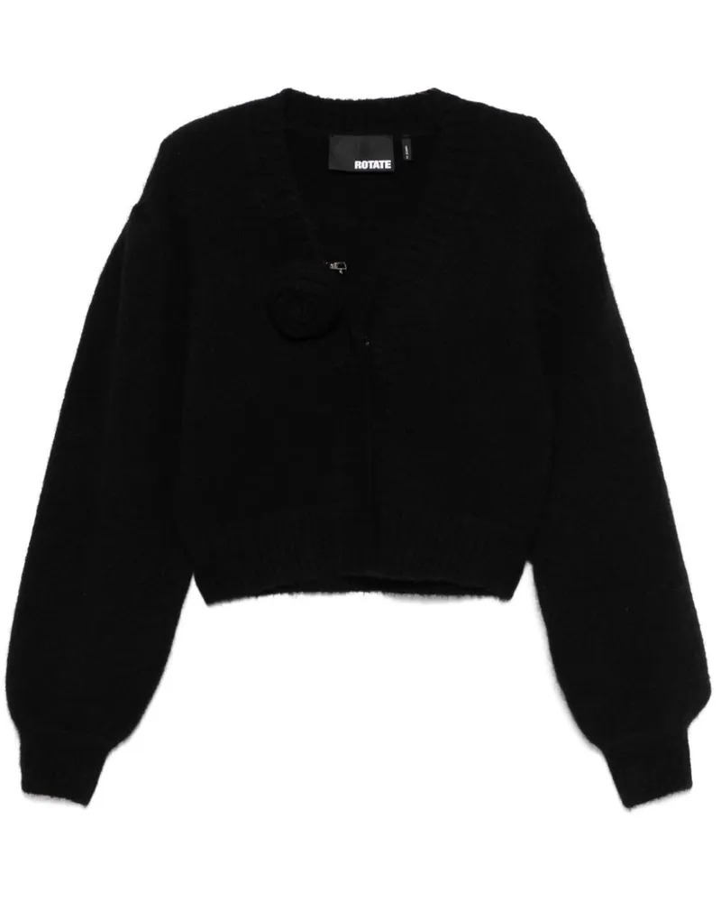 ROTATE Birger Christensen Klassischer Cropped-Cardigan - Schwarz Schwarz