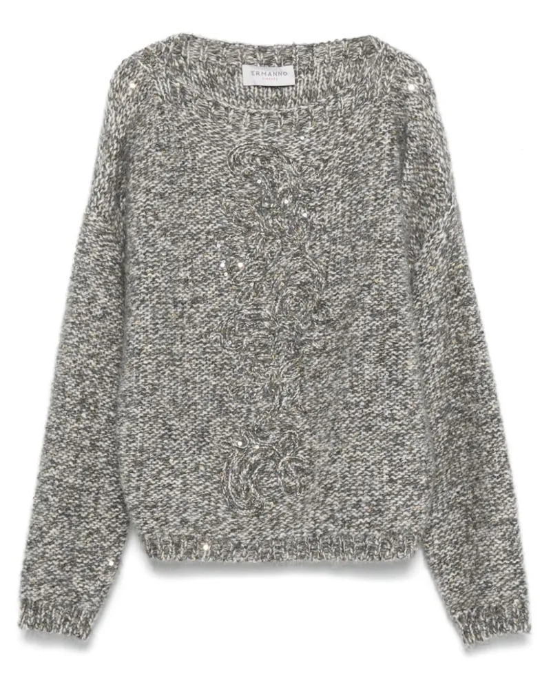 Ermanno Scervino Pullover mit Pailletten - Grau Grau