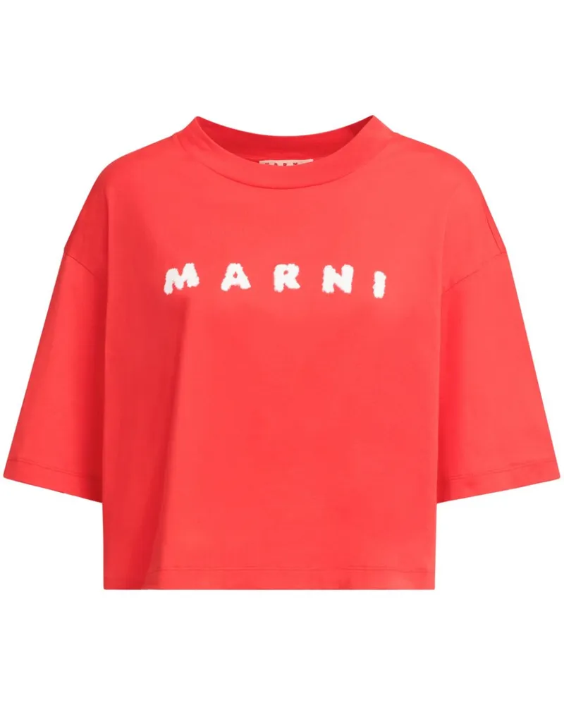 Marni Klassisches Cropped-T-Shirt - Rot Rot