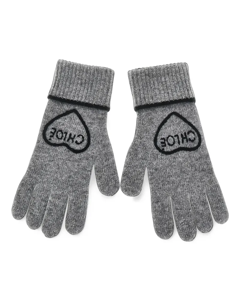 Chloé The  Encoeur gloves in wool & cashmere - Grau Grau