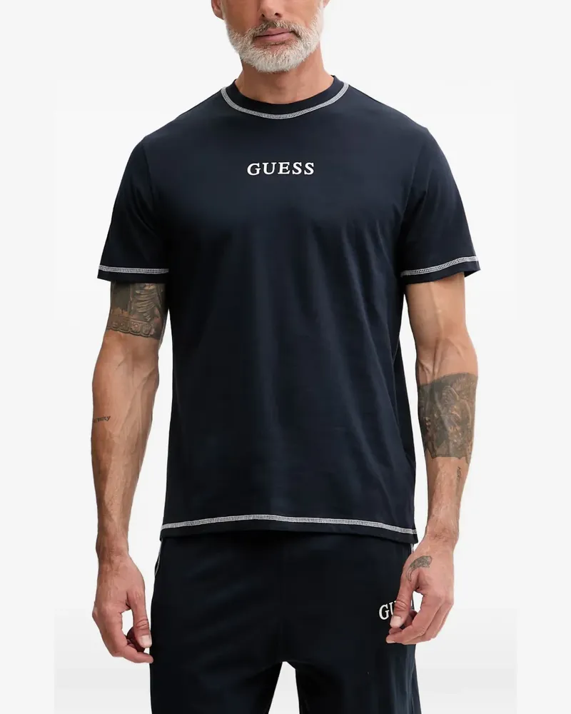 Guess Pyjama mit Logo-Print - Blau Blau