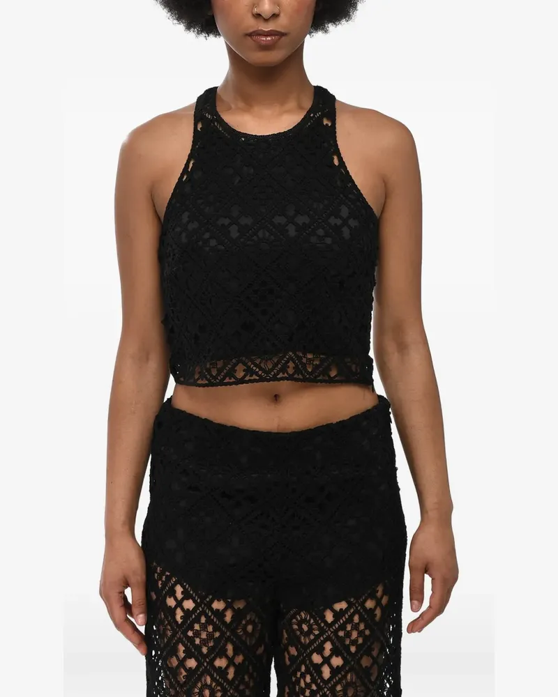 OFF-WHITE crochet-knit sleeveless top - Schwarz Schwarz