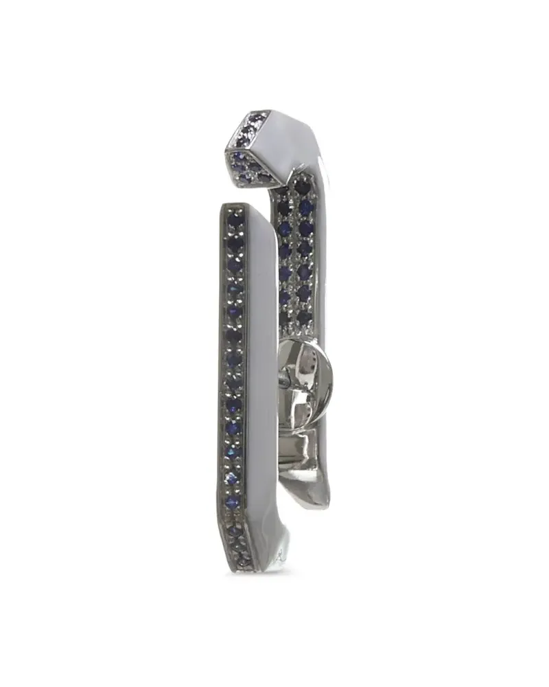 EÉRA 18kt Diletta Goldohrring mit blauem Saphir - Silber Silber