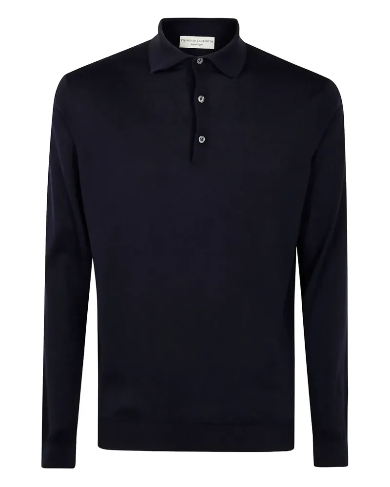 Filippo de Laurentiis Langärmeliges Poloshirt - Schwarz Schwarz