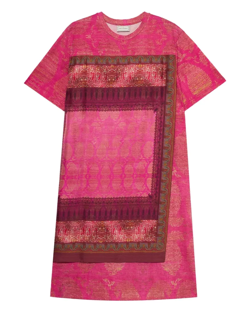 Pierre-Louis Mascia T-Shirtkleid mit Paisley-Print - Rosa Rosa