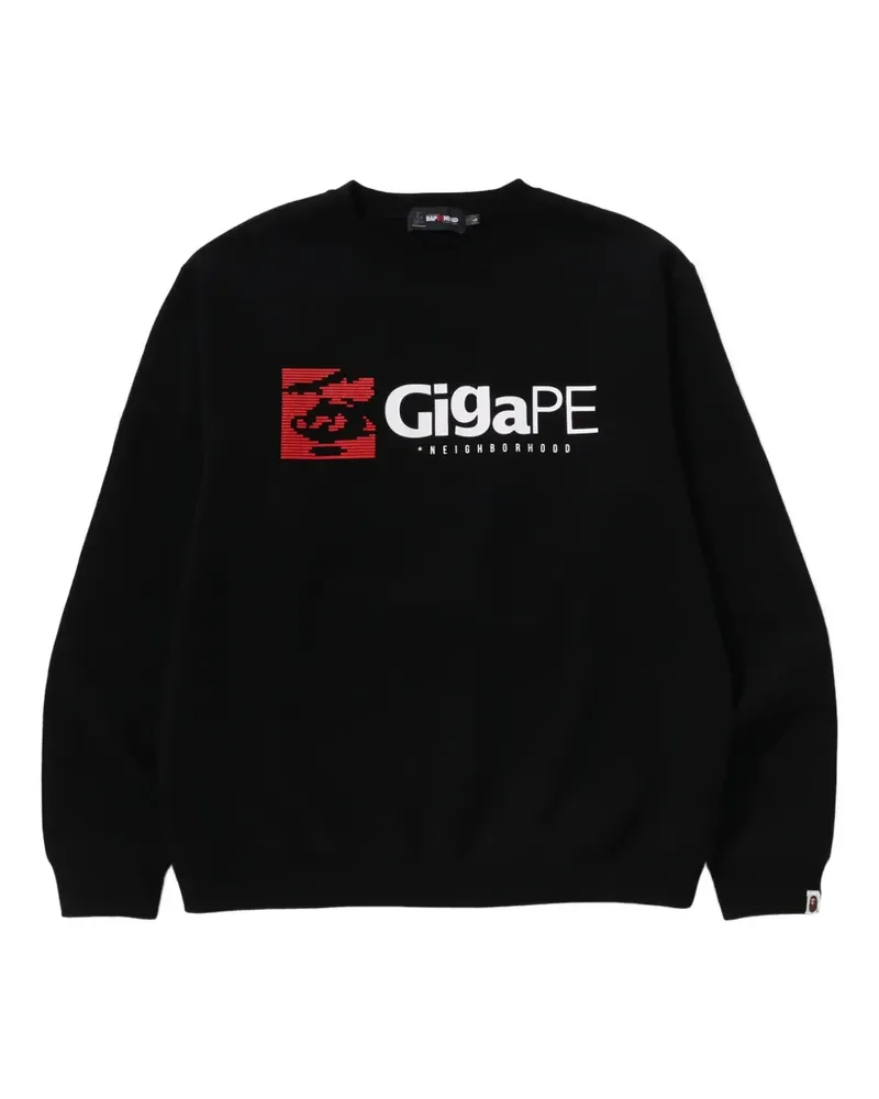 Neighborhood Sweatshirt mit Logo-Print - Schwarz Schwarz