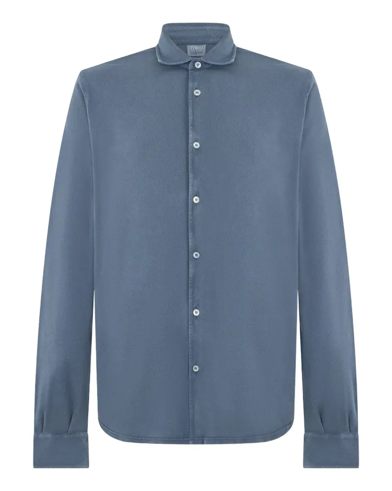 Fedeli classic-collar long-sleeve shirt - Blau Blau