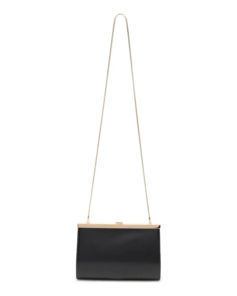 Alberta Ferretti logo-engraved clutch bag - Schwarz Schwarz