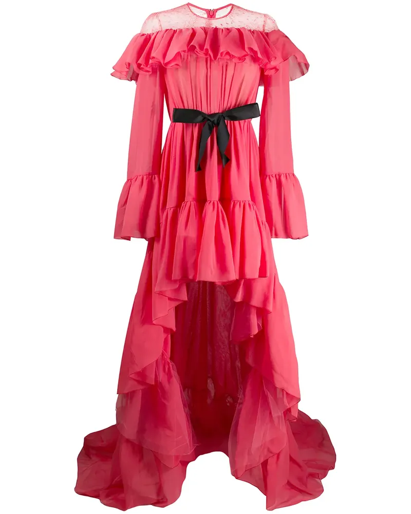 Giambattista Valli Asymmetrische Robe mit Volants - Rosa Rosa