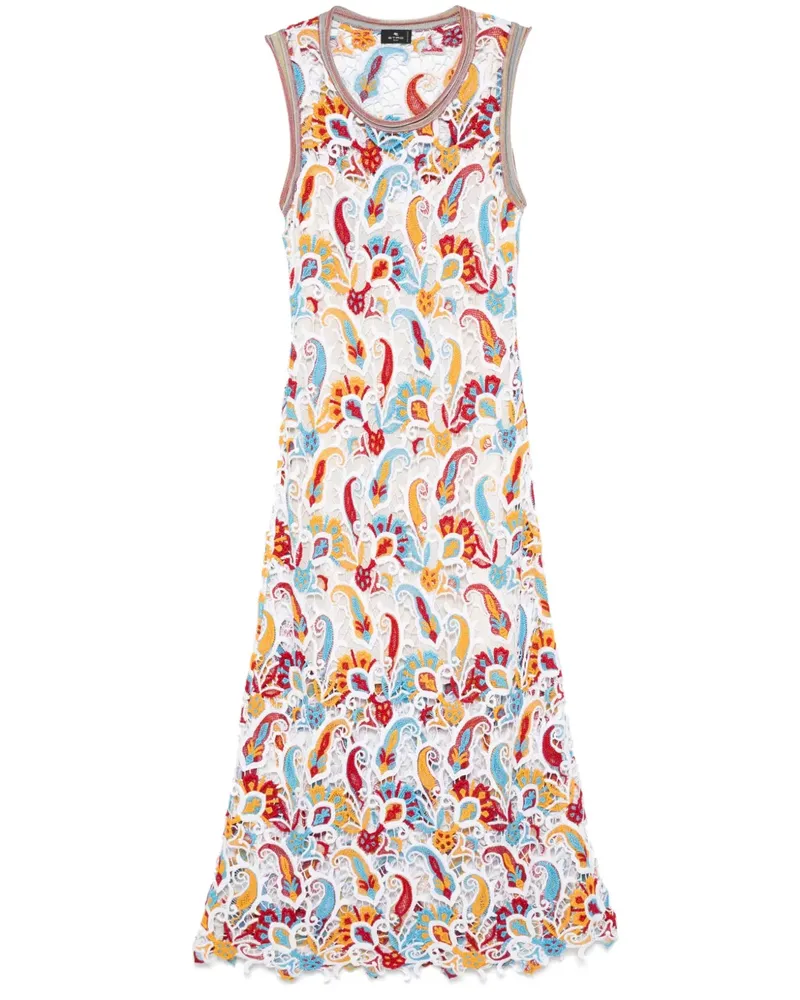 Etro Midikleid aus Blumenspitze - Weiß Weiß