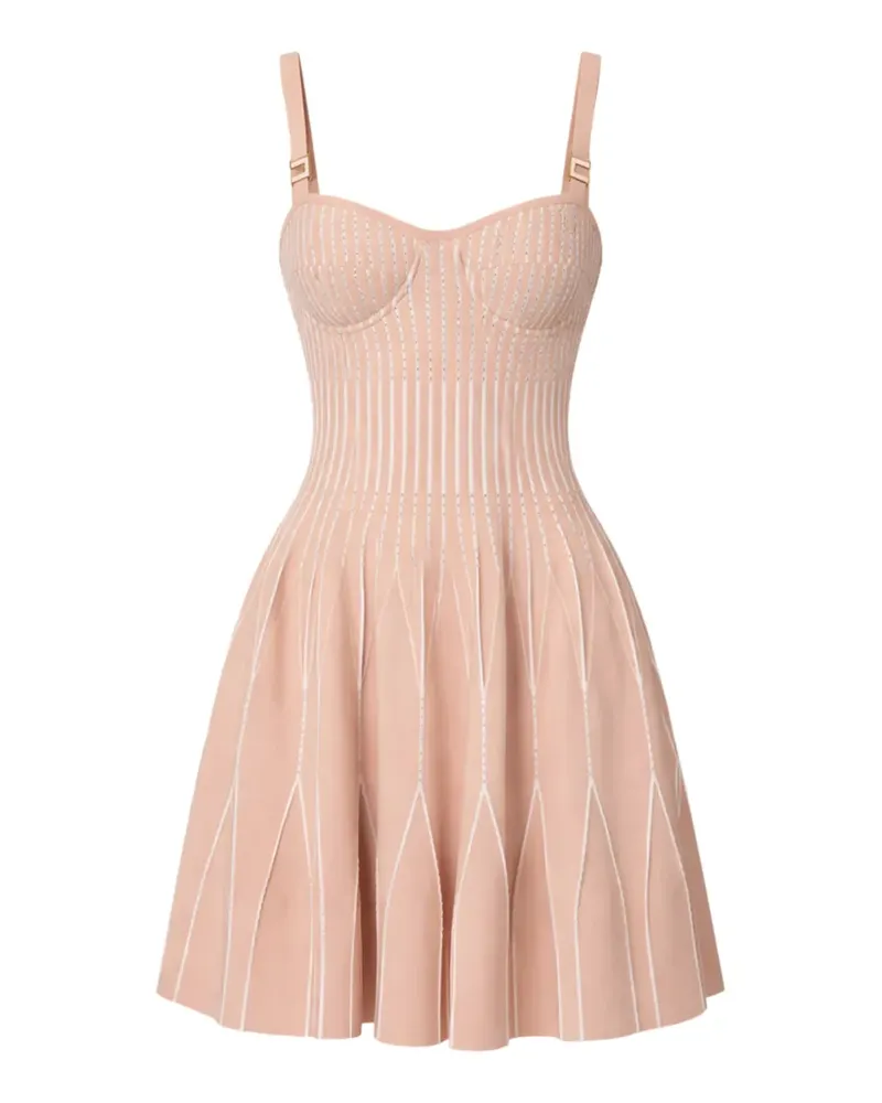 Elisabetta Franchi pleated two-tone mini dress - Nude Nude