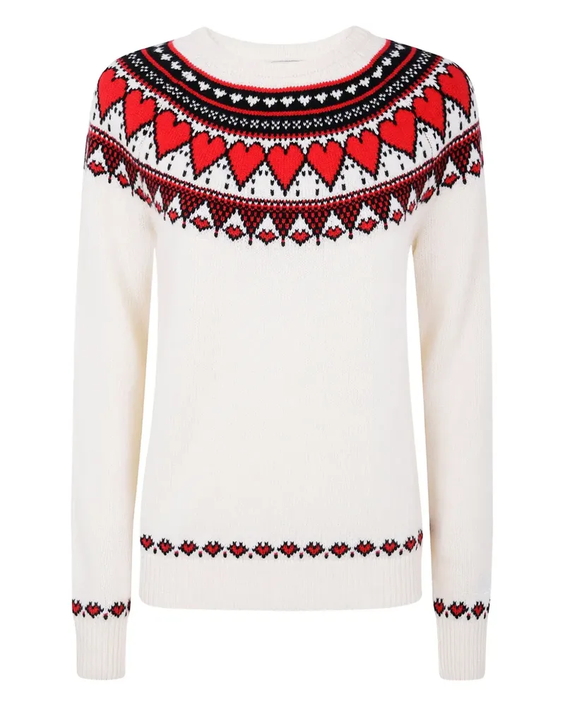 MC2 Saint Barth nordic-style heart print sweater - Weiß Weiß