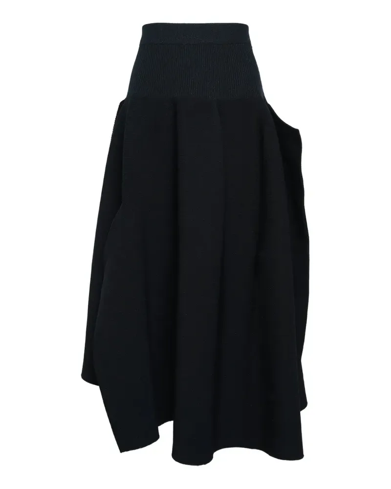 CFCL Pottery-crease asymmetric midi skirt - Schwarz Schwarz