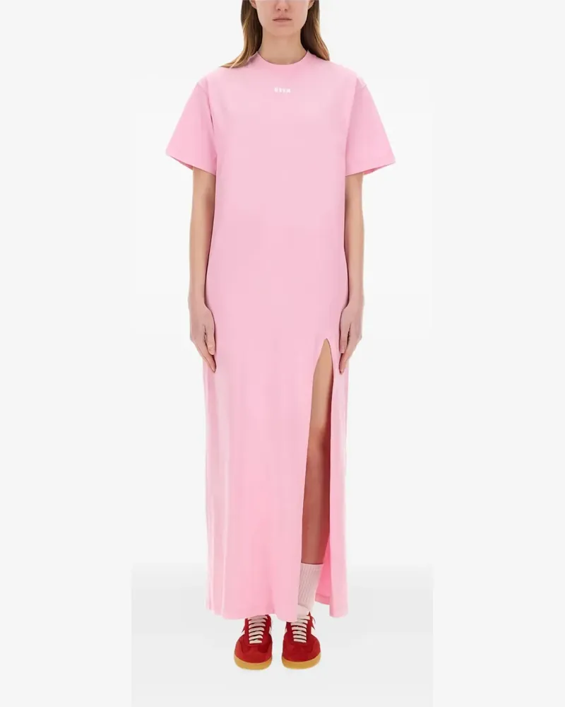 MSGM T-Shirtkleid mit offenem Saum - Rosa Rosa