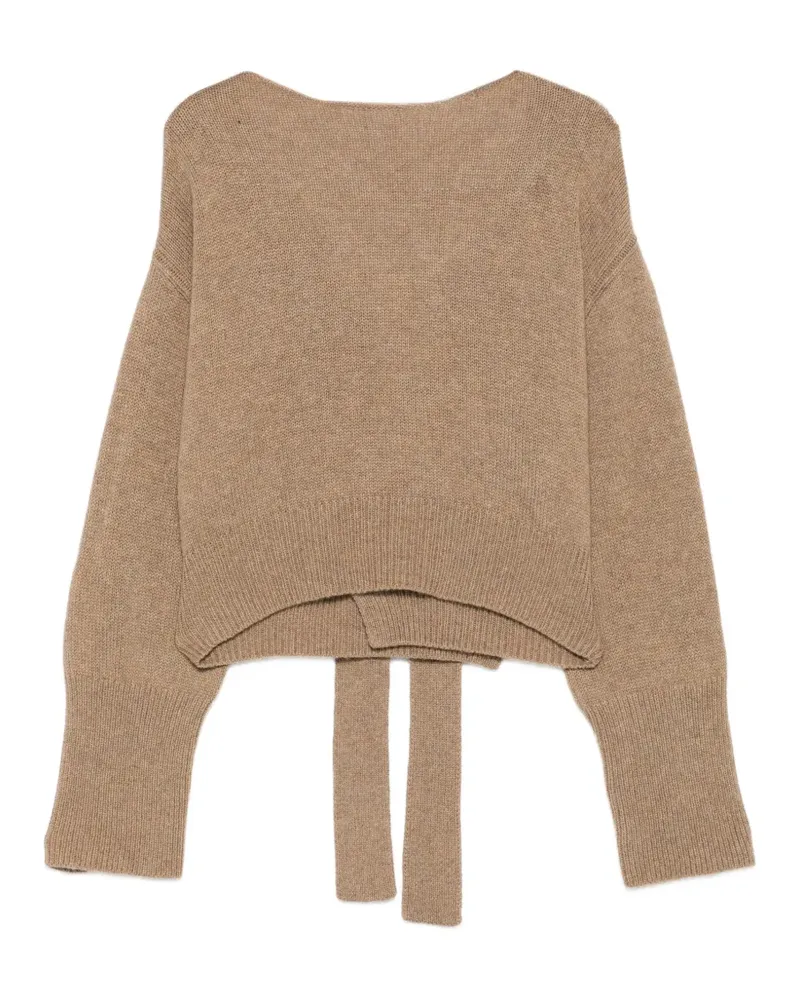 Ermanno Scervino Rückenfreier Pullover mit Schleife - Braun Braun