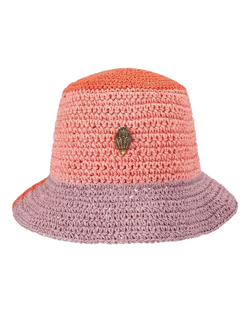 Kurt Geiger Fischerhut aus Raffiabast mit Adler-Schild - Rosa Rosa
