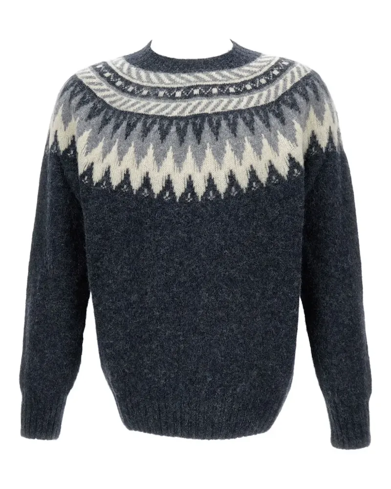 Howlin' fair-isle pattern crew-neck sweater - Grau Grau