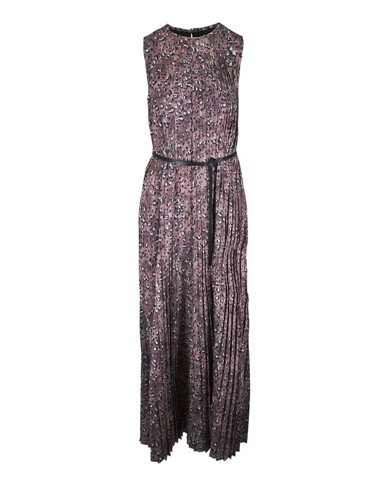 Lafayette148 pleated printed maxi dress - Braun Braun