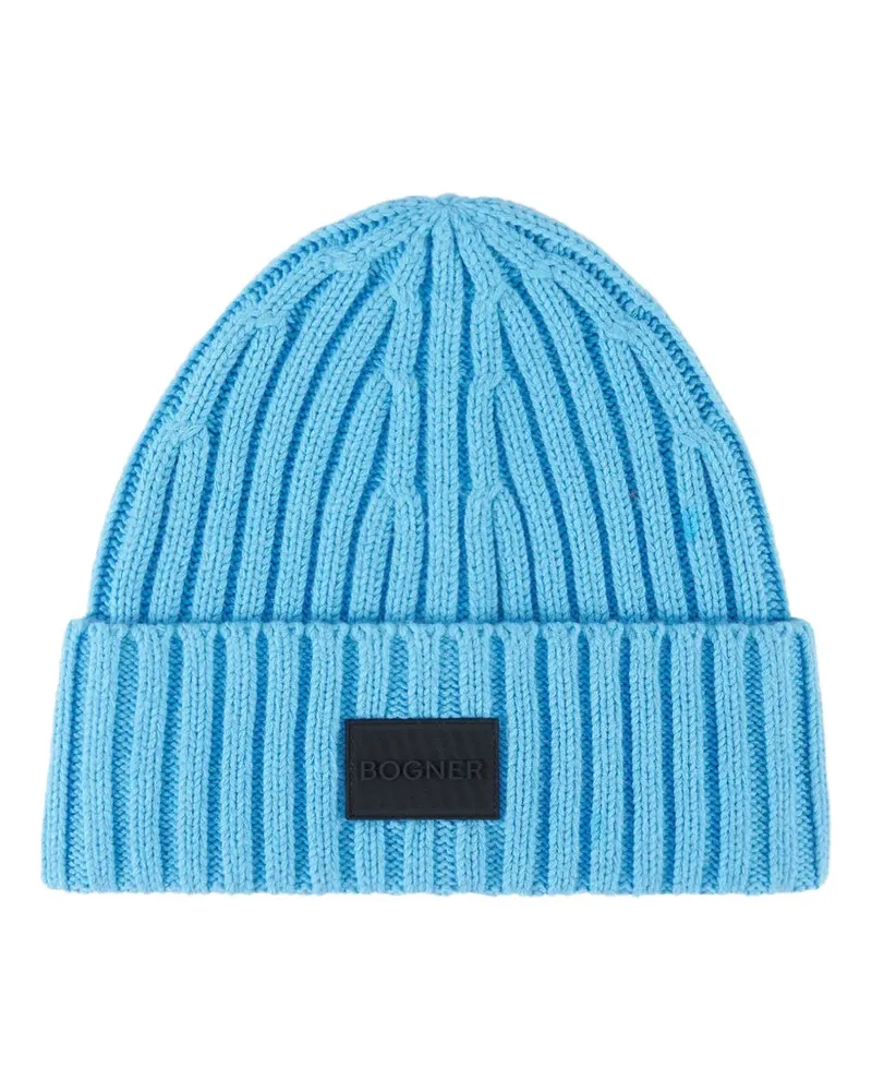 Bogner Conrad Beanie mit Logo-Patch - Blau Blau