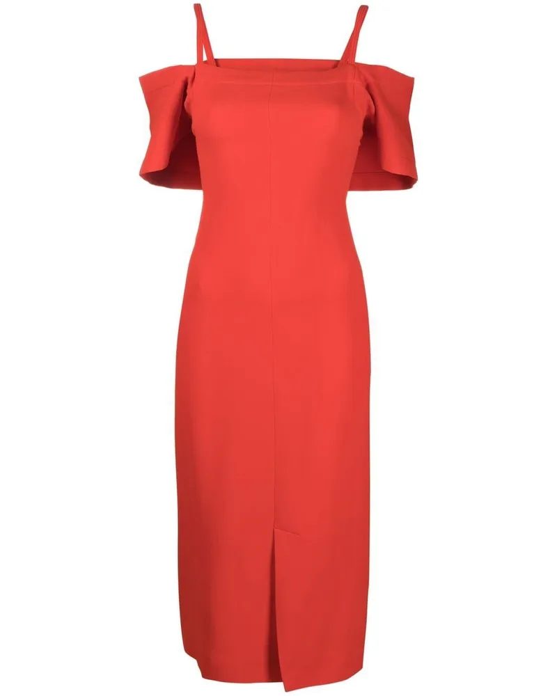 Victoria Beckham Schulterfreies Midikleid - Rot Rot