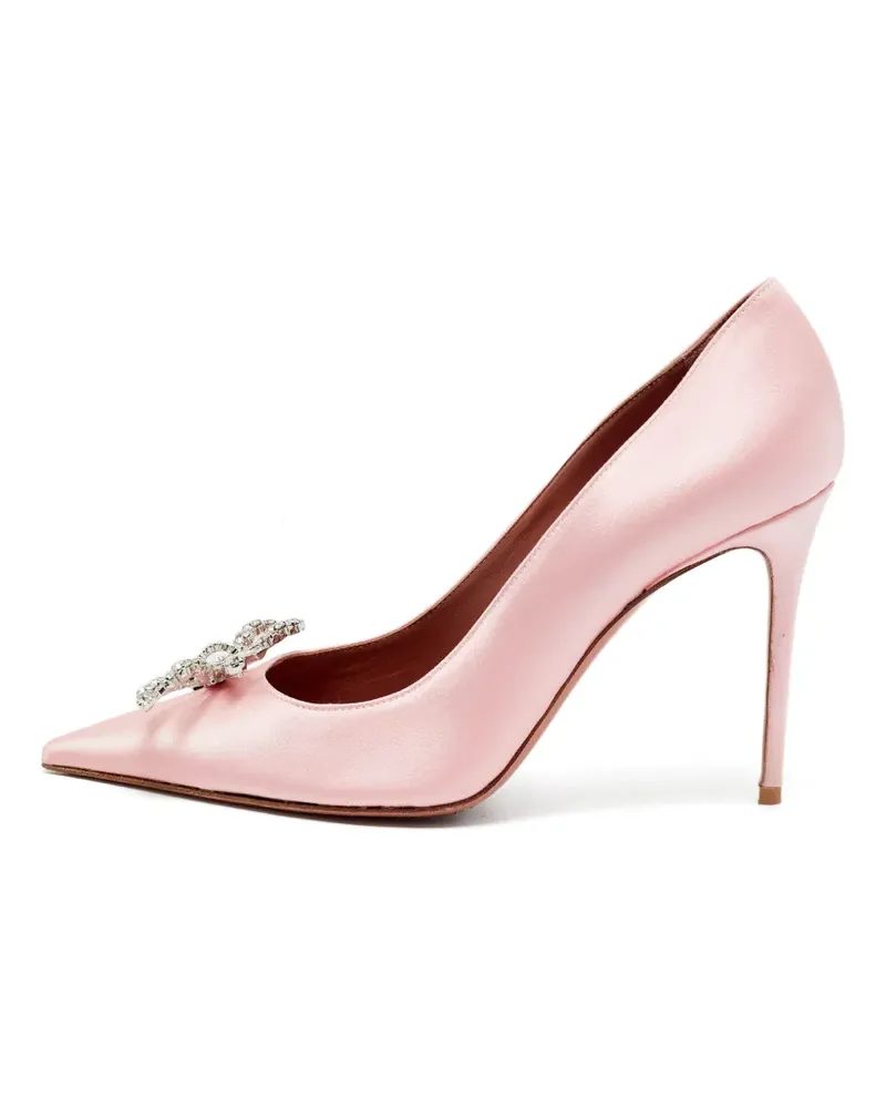 Amina Muaddi Rosie Pumps mit Kristallschleife - Rosa Rosa