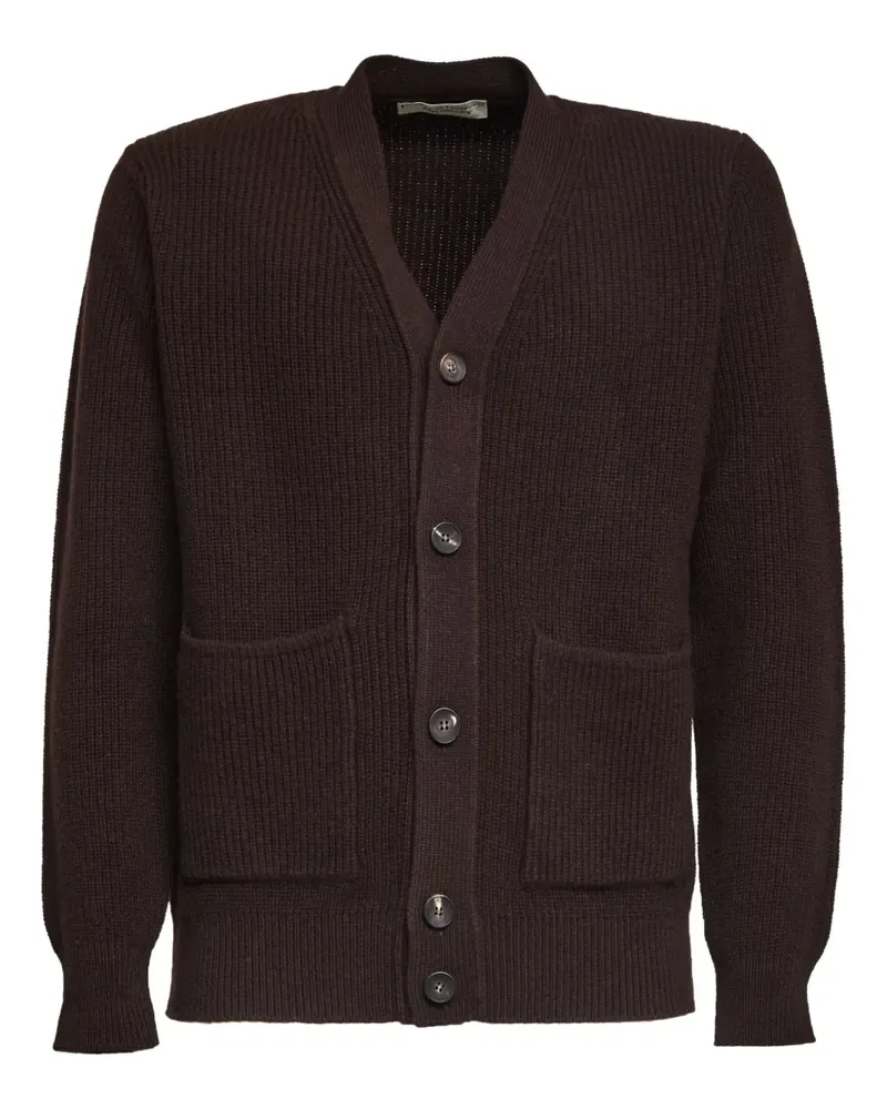Filippo de Laurentiis Gerippter Cardigan mit V-Ausschnitt - Braun Braun