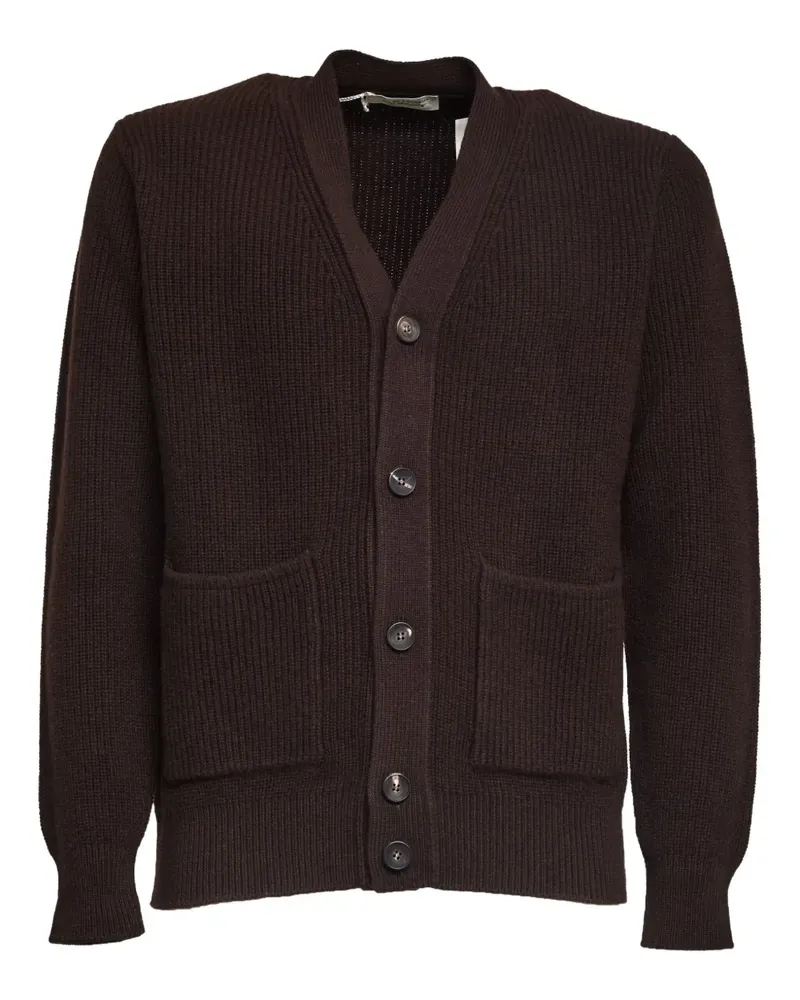 Filippo de Laurentiis ribbed-knit V-neck cardigan - Braun Braun