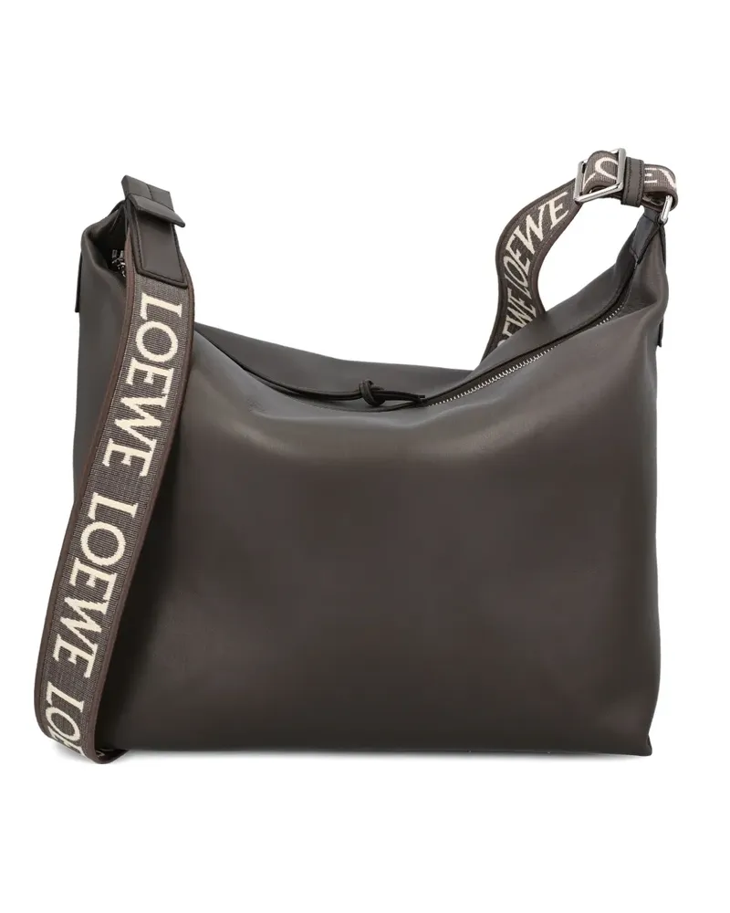 Loewe Cubi Schultertasche mit Logo-Riemen - Schwarz Schwarz