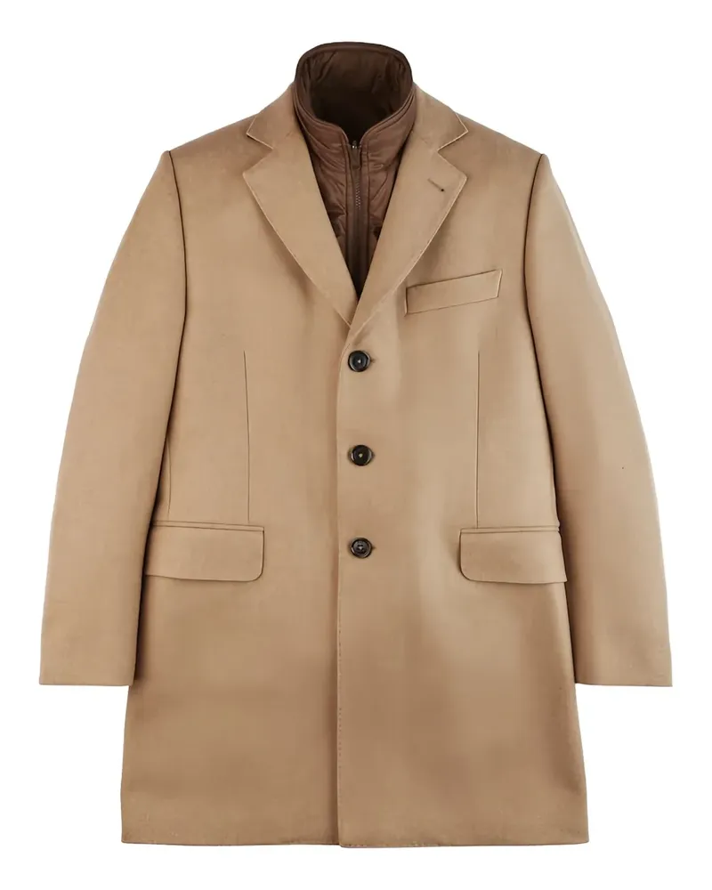 Fay button-fastening coat - Nude Nude
