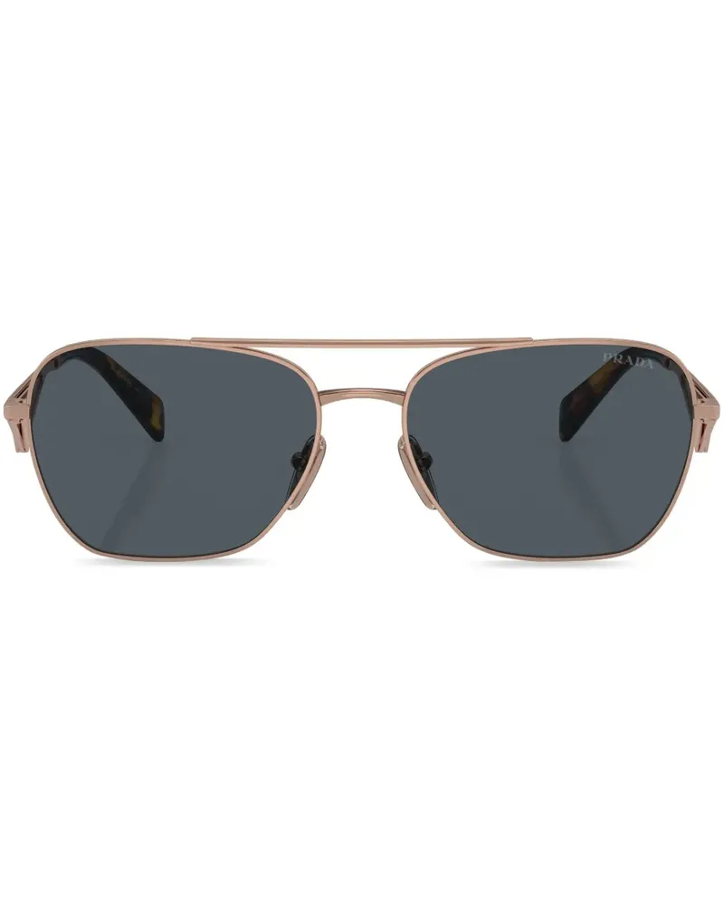 Prada Sonnenbrille mit dreieckigem Logo - Gold Gold