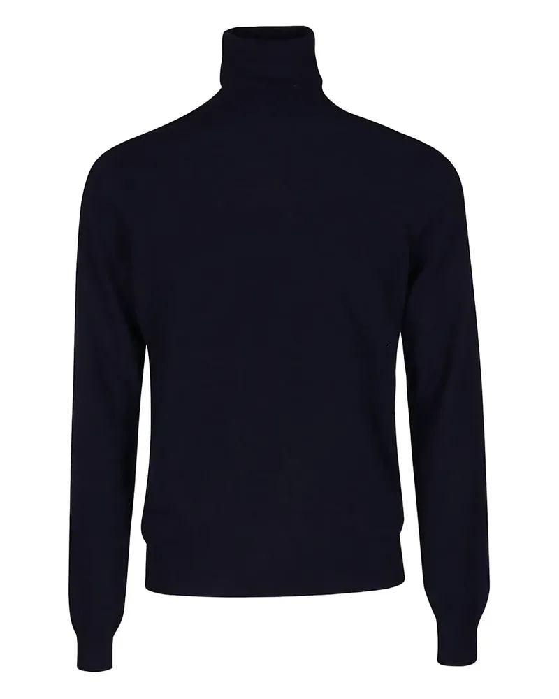 Malo Gerippter Rollkragenpullover - Blau Blau