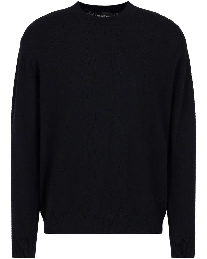 Emporio Armani Pullover mit Chevron-Muster - Blau Blau