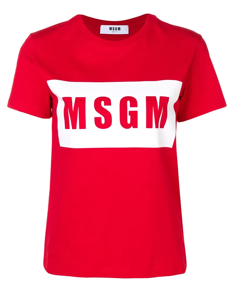 MSGM T-Shirt mit Logo-Print - Rot Rot