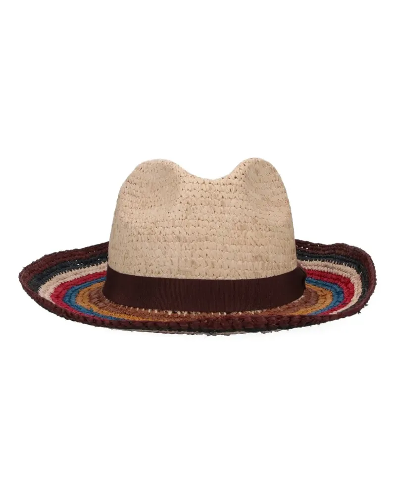 Paul Smith Signature Stripe fedora hat - Nude Nude