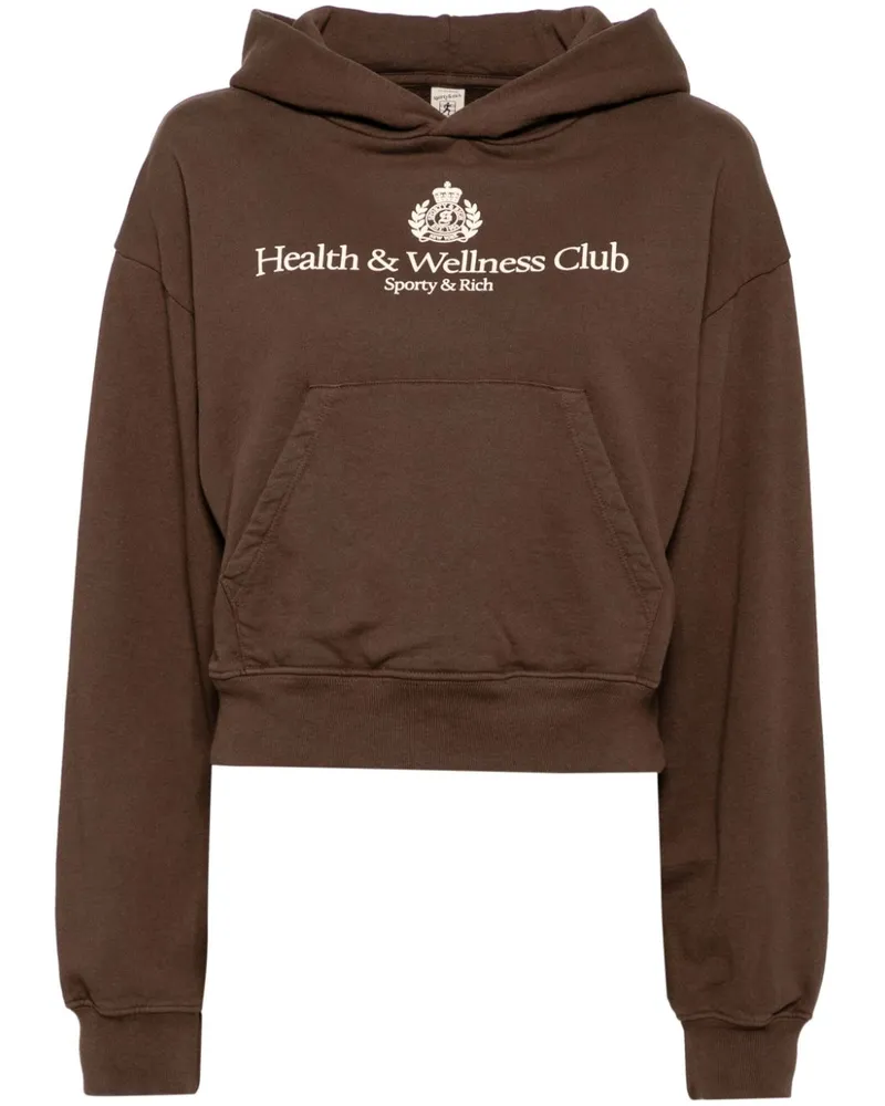 SPORTY & RICH Hoodie mit Logo-Print - Braun Braun