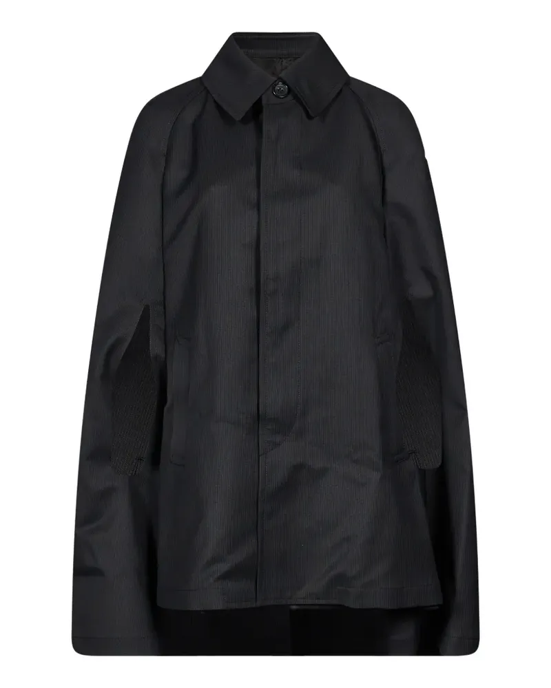 Junya Watanabe Cape-Mantel mit Nadelstreifen - Schwarz Schwarz