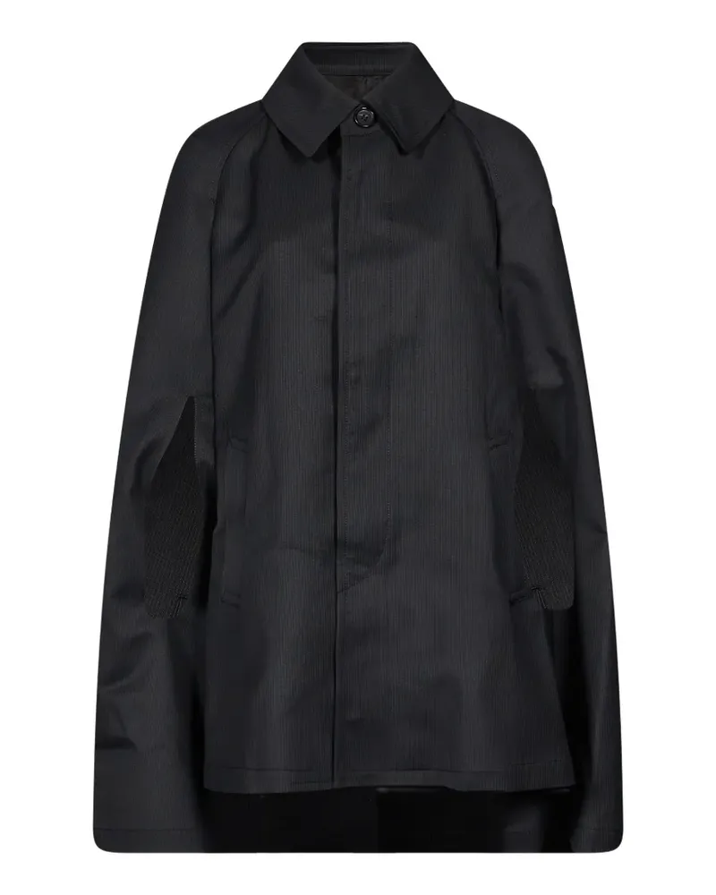 Junya Watanabe Cape-Mantel mit Nadelstreifen - Schwarz Schwarz