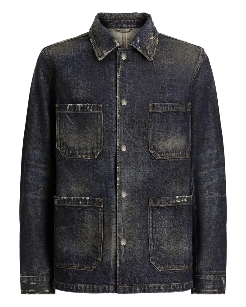 Dolce & Gabbana Jeansjacke im Distressed-Look - Blau Blau