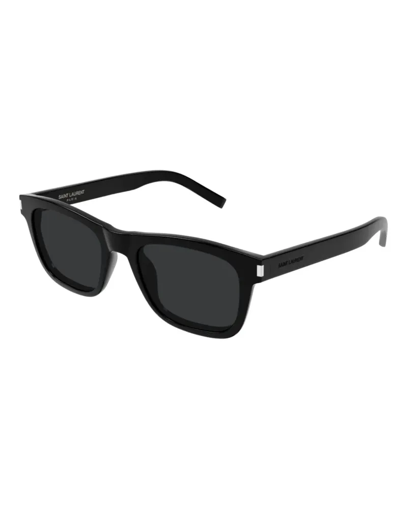 Saint Laurent Sonnenbrille mit eckigem Gestell - Schwarz Schwarz