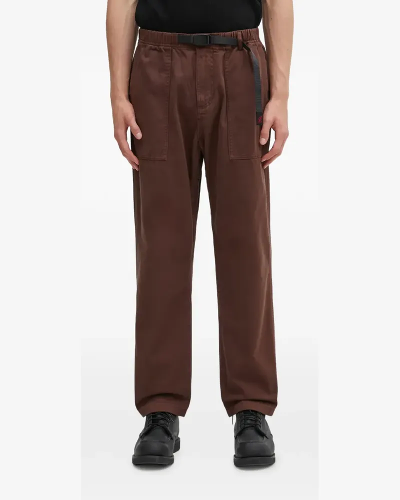 GRAMICCI Loose Tapered Ridge elasticated belted trousers - Braun Braun