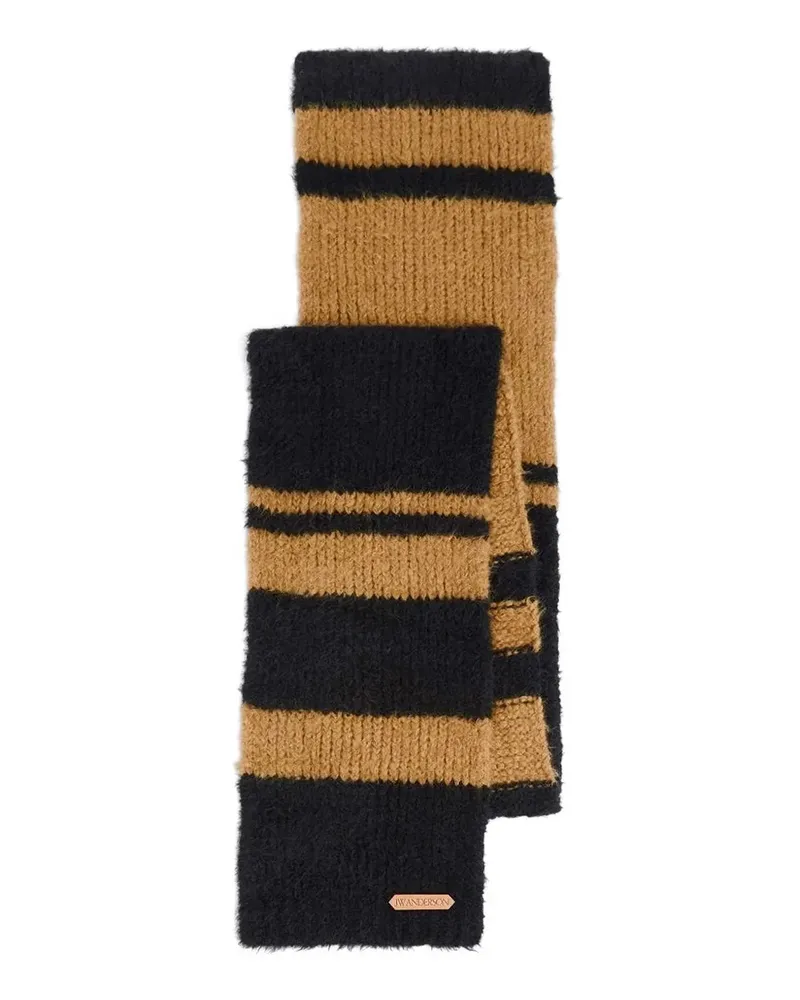 J.W.Anderson striped logo-patch scarf - Braun Braun