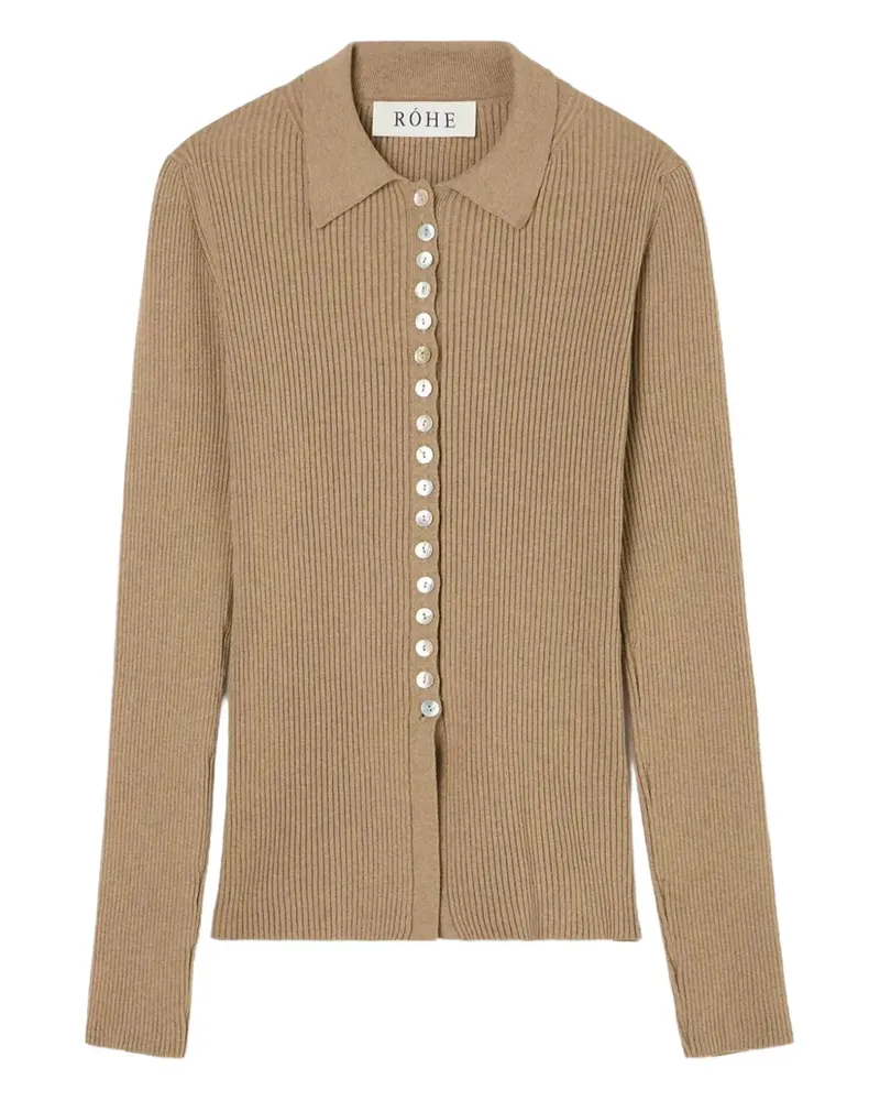 Róhe ribbed buttoned cardigan - Nude Nude