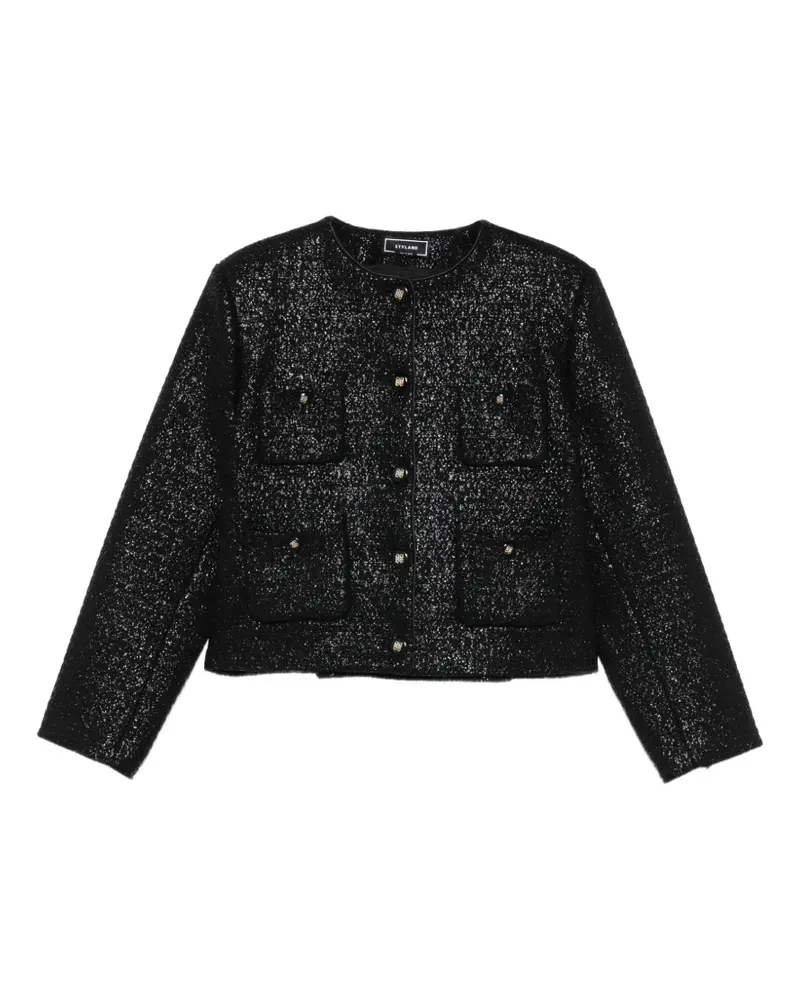 STYLAND tweed patch-pocket jacket - Schwarz Schwarz
