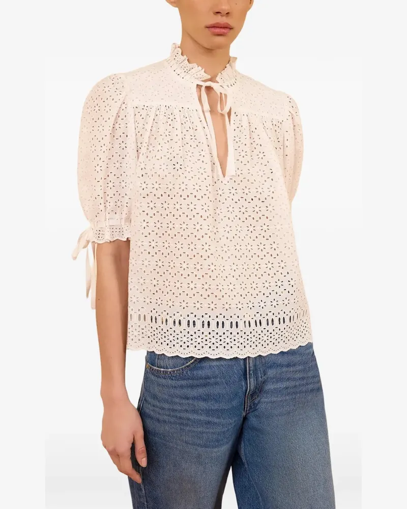 Ulla Johnson Alouette broderie-anglaise top - Weiß Weiß
