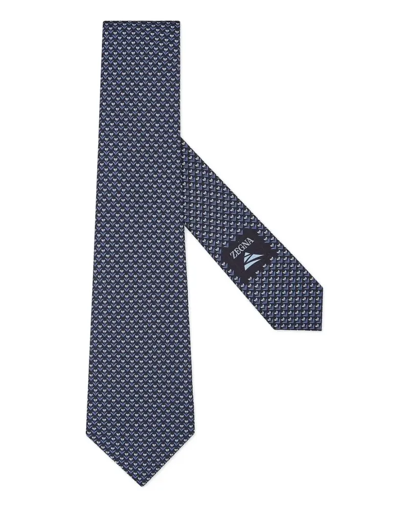 Ermenegildo Zegna Krawatte aus Seide mit Blumen-Print - Blau Blau