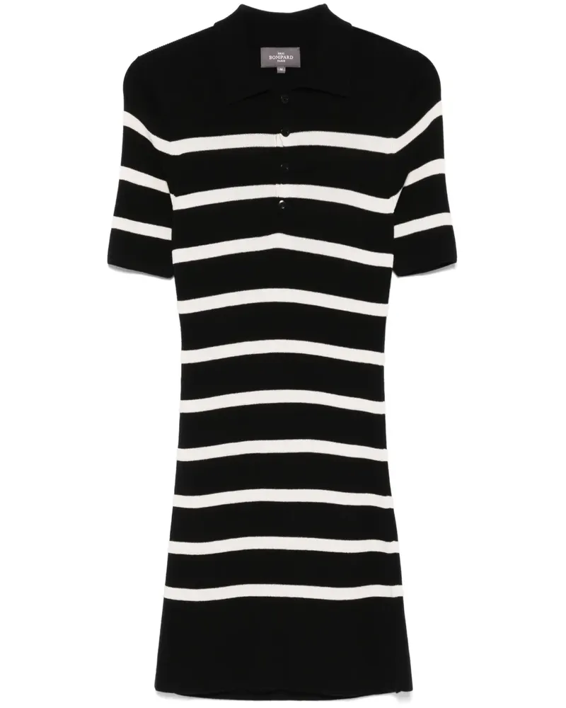 Eric Bompard Gestreiftes Polo-Minikleid - Schwarz Schwarz
