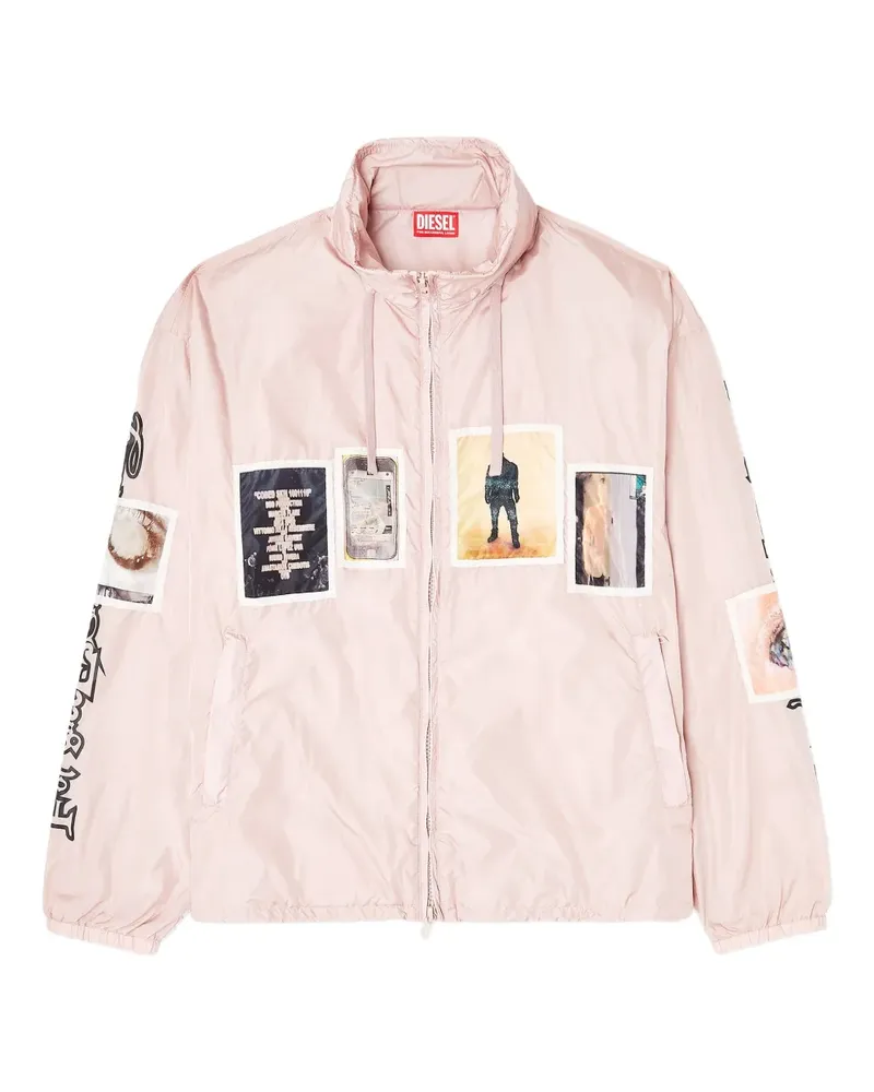 Diesel J-Claus-A-Gsbr graphic-patch bomber jacket - Rosa Rosa