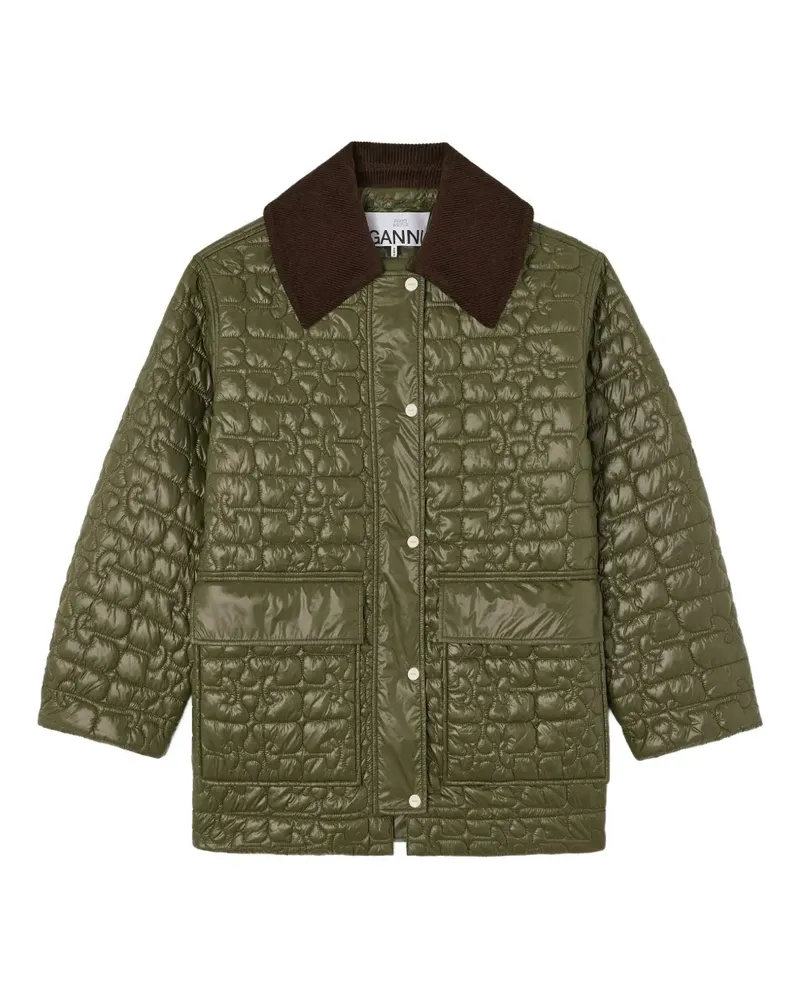 Ganni Steppjacke mit Taschen - Grün Grün